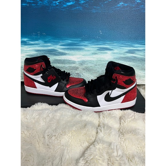 Nike Shoes - 👟Nike Air Jordan 1 Retro High OG Chenille Varsity Red Shoes Womens size 10 1/2